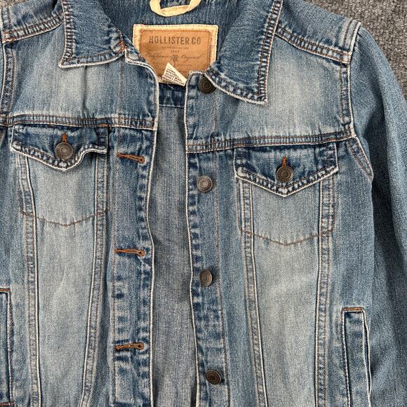 Hollister Vintage Y2K Denim Jean Jacket Waist Length Small Casual Western Boho - Picture 5 of 5